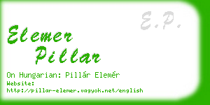 elemer pillar business card